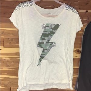 Justice size 16 shirt top camp sequins